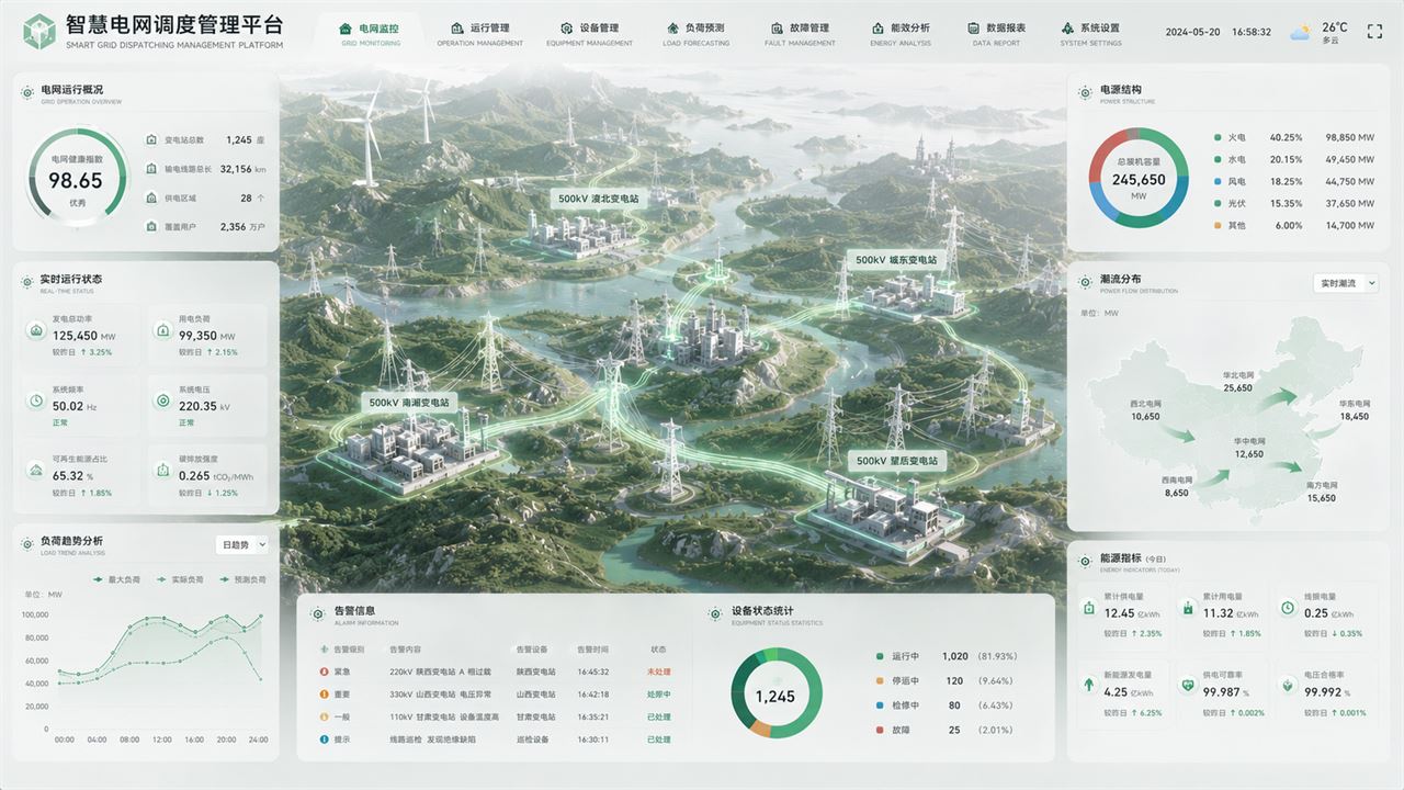北京泓珊科技有限公司储能电池监测与能源数据地图态势真实案例界面